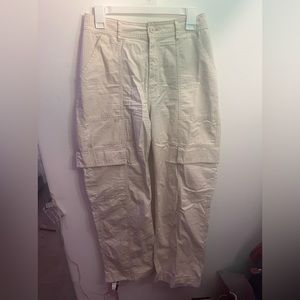 Cream High Rise Cargos